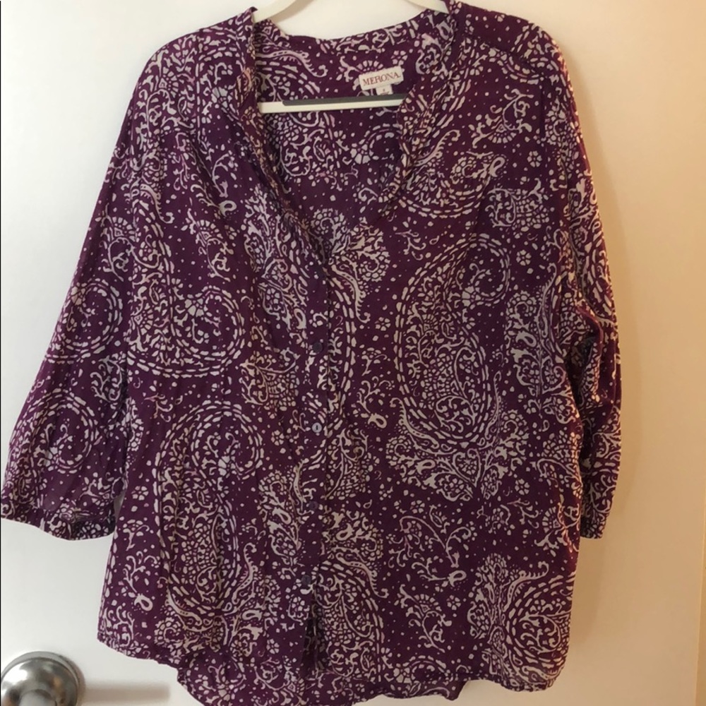 Batik cotton button up shirt